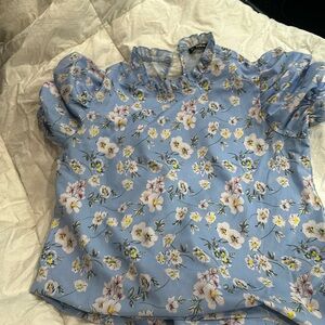 SHEIN blue floral top M